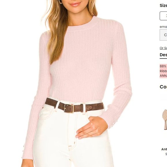 Annabelle Sweater (pink cashmere sweater) - Picture 1 of 3
